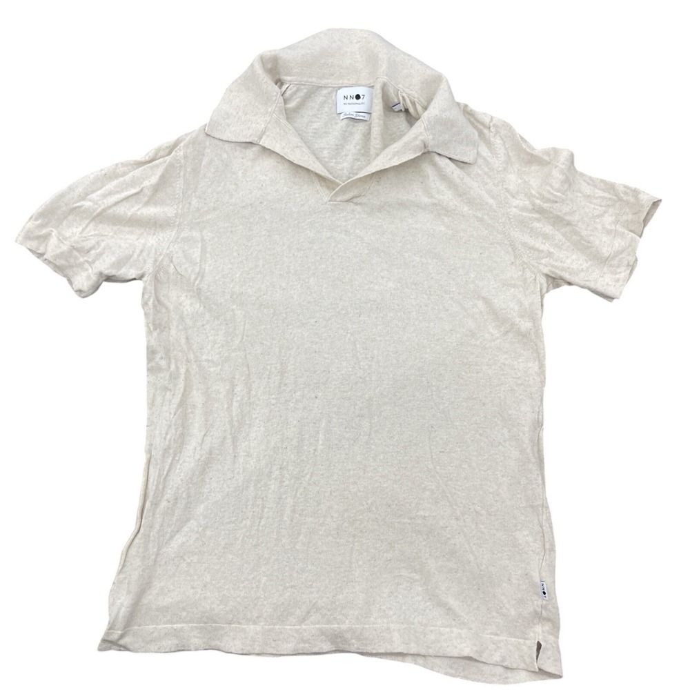 NN07 No Nationality Ryan Polo 6311 Oatmeal Beige Italian Yarn Knit Mens L I09